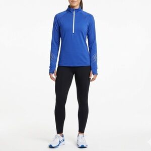 Gap Fit 1/2 Zip Long Sleeve Pullover Blue Women's size med Thumbholes